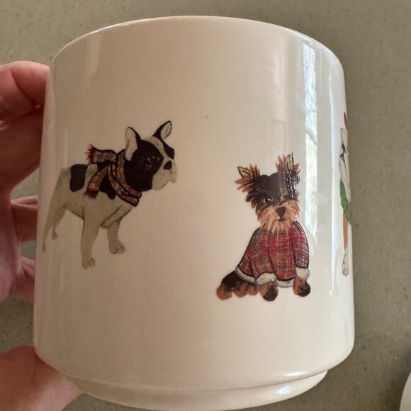 Pottery Barn Festive Dog Mugs X3 12oz - Picture 4 of 7